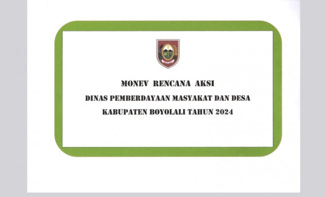 MONEV ATAS RENCANA AKSI DISPERMASDES 2024